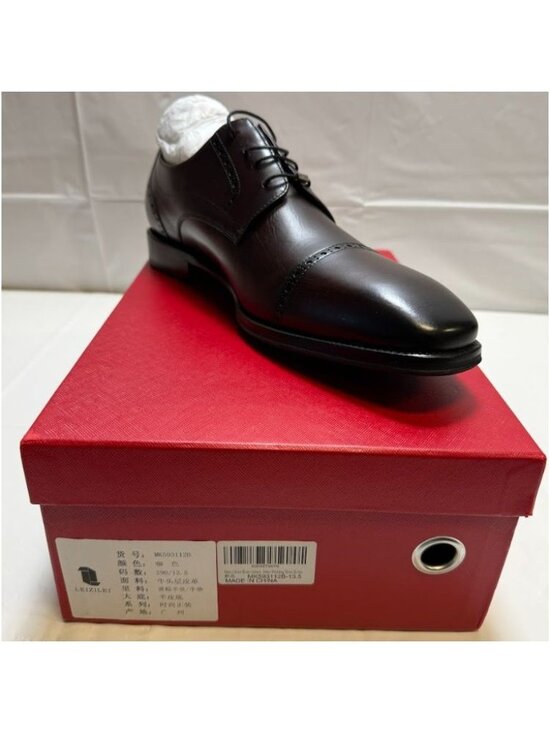 Leizilei Mens Black Leather Oxford Wedding Dress Shoes Size 13.5 NEW main image 7